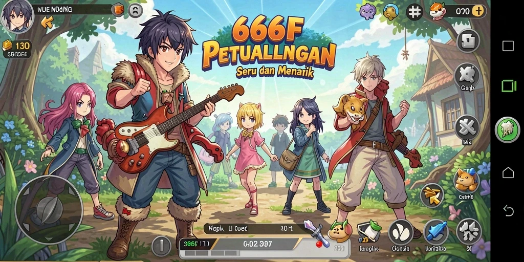 Tampilan menarik dari gameplay 666F yang penuh aksi dan petualangan Anime.