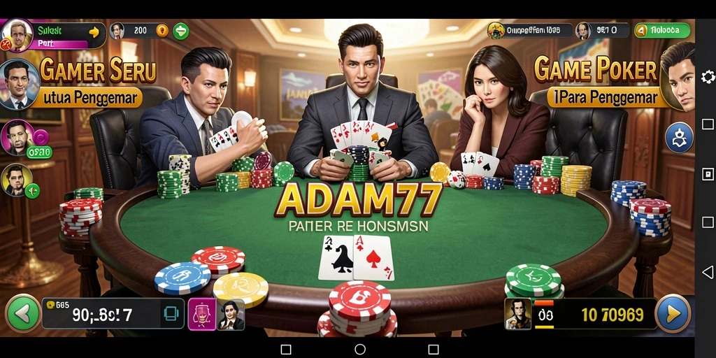 Tampilan gameplay Poker yang menarik dan kompetitif.