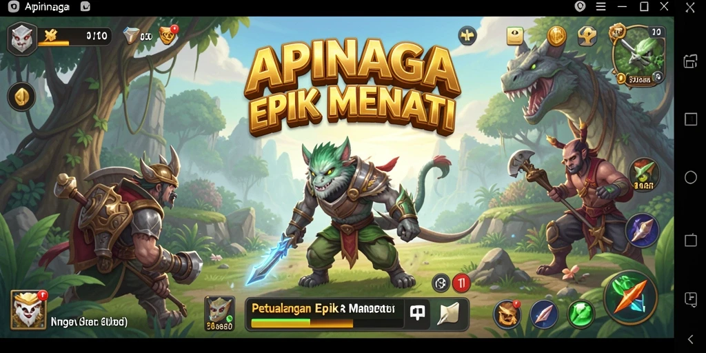 Tangkapan layar APINAGA menunjukkan aksi seru dalam petualangan Adventure yang penuh tantangan.
