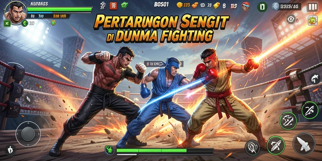 Tampilan gameplay BOS01 dengan aksi pertarungan sangat mendebarkan.