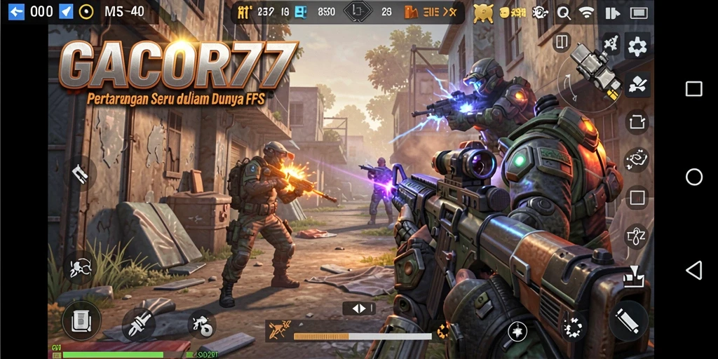 Screenshot gameplay GACOR77 menampilkan aksi tembak-menembak yang mendebarkan.