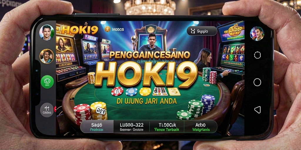 Screenshot gameplay HOKI9 menampilkan dealer langsung dan suasana kasino nyata.