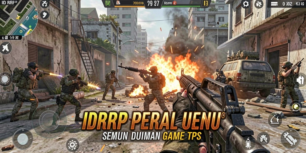 Tangkapan layar utama <strong>IDRRP</strong> menampilkan gameplay pertempuran yang intens.