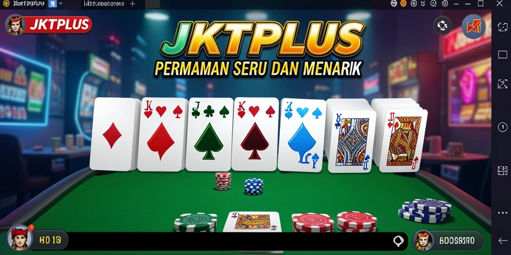 Tampilan gameplay JKTPLUS dengan pemain bersaing dalam permainan Domino.