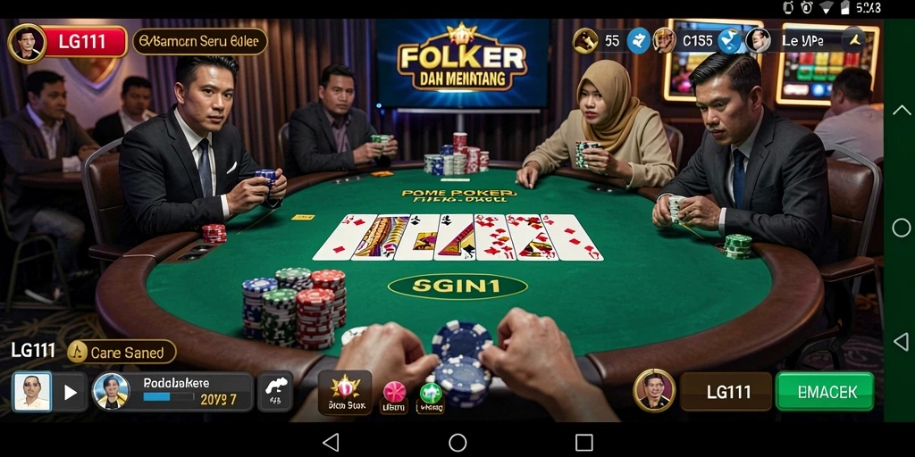 Tampilan gameplay seru dari LG111 saat pemain berkompetisi di meja Poker.