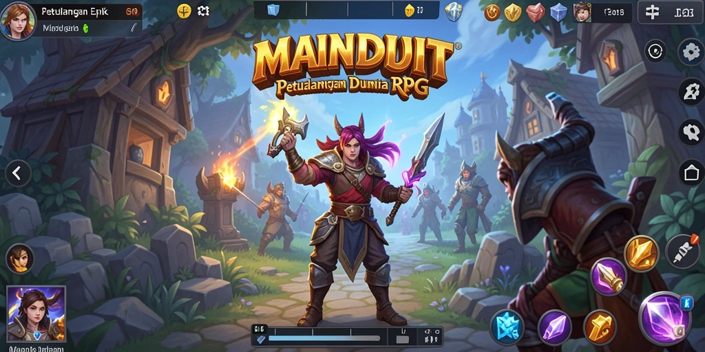 Tampilan gameplay petualangan epik di dunia RPG MAINDUIT.