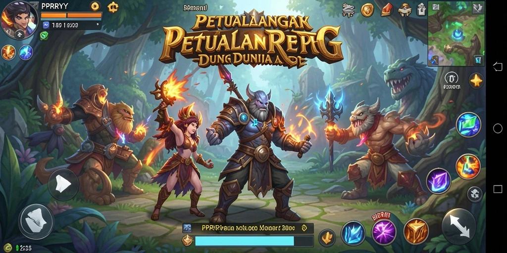 Tangkapan layar menunjukkan pertempuran epik dalam permainan RPG.