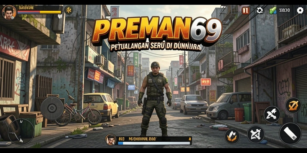 Screenshot permainan PREMAN69 menampilkan aksi seru dalam dunia urban.
