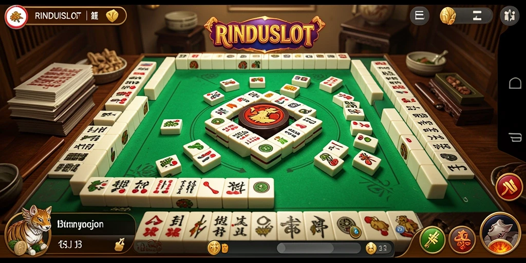 Tampilan gameplay RINDUSLOT yang menarik dan penuh strategi Mahjong.