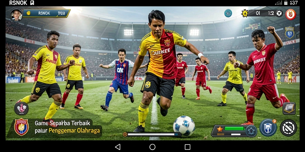 Menampilkan gameplay menarik dan grafis sepak bola realistis.
