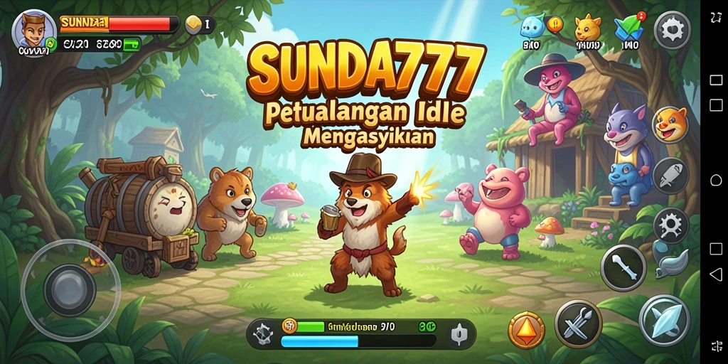 Tampilan gameplay SUNDA777 yang menampilkan karakter dalam petualangan Idle.