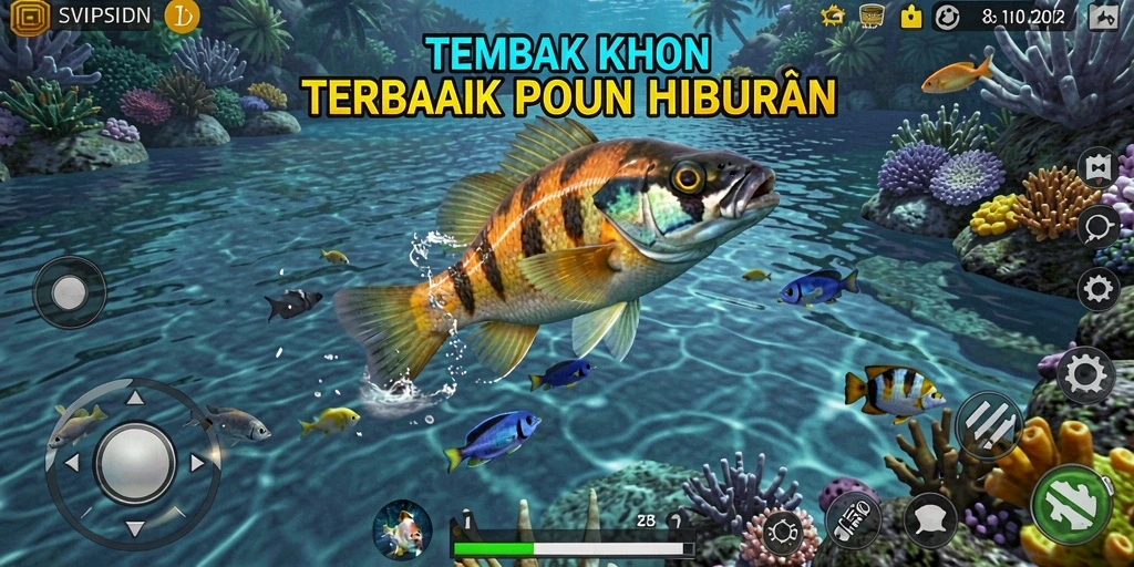 Tangkapan layar SVIPSIDN menampilkan aksi seru dalam permainan Tembak Ikan.