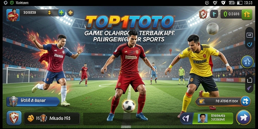 Tampilan gameplay seru dari TOP1TOTO yang menampilkan aksi olahraga mendebarkan.