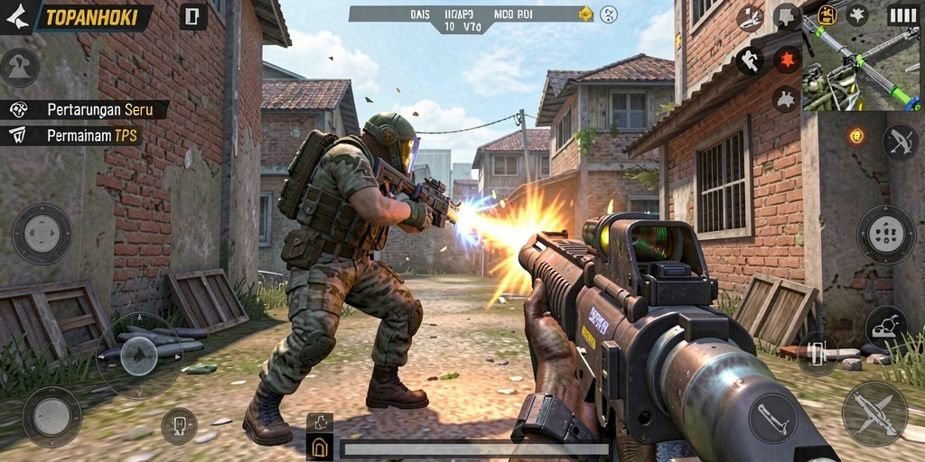 Screenshot gameplay seru dari TOPANHOKI dengan aksi yang menarik.