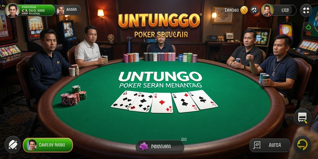 Tampilan gameplay poker yang seru dan mendebarkan di UNTUNGGO.